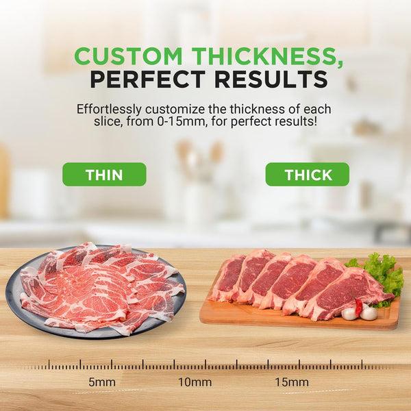 Nutrichef Electric Meat Slicing Machine - Automatic Food Preparation Equipment Meat Slicer For Kitchen Use (Black)