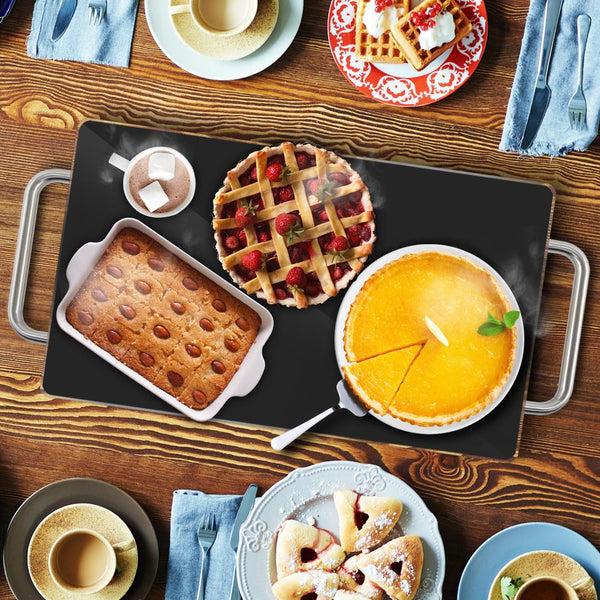 Nutrichef Electric Warming Tray / Food Warmer With Non-Stick Heat-Resistant Glass Plate (14.5'' X 8.6'' Heating Surface)