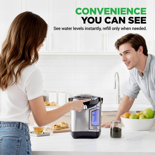 Nutrichef Electric Water Boiler 3L Instant Heat Stainless Steel