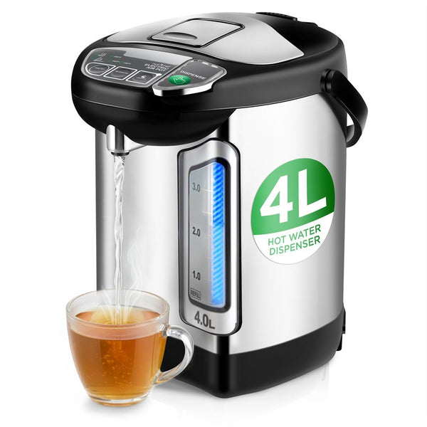 nutrichef Electric Water Boiler - Instant Heating 4L Stainless Steel Auto Shut Off