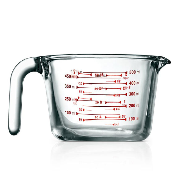nutrichef Glass Measuring Cup 500ml Precise Pouring Borosilicate Glass