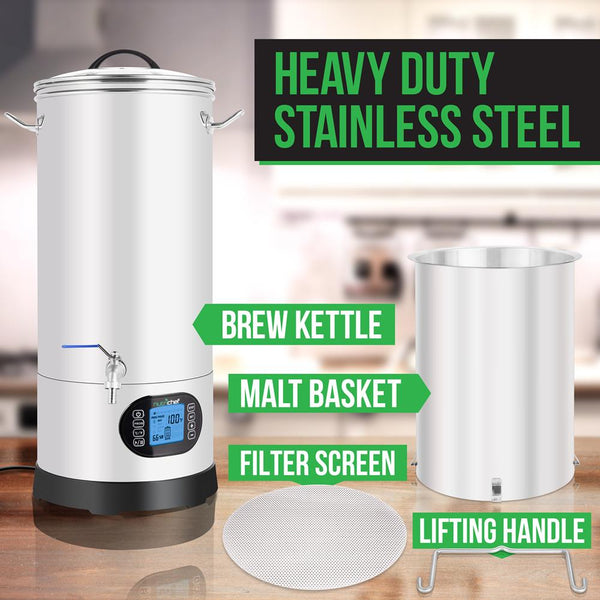 Nutrichef Home Beer Brewing Machine With Inner Malt Pipe And Filter Screen