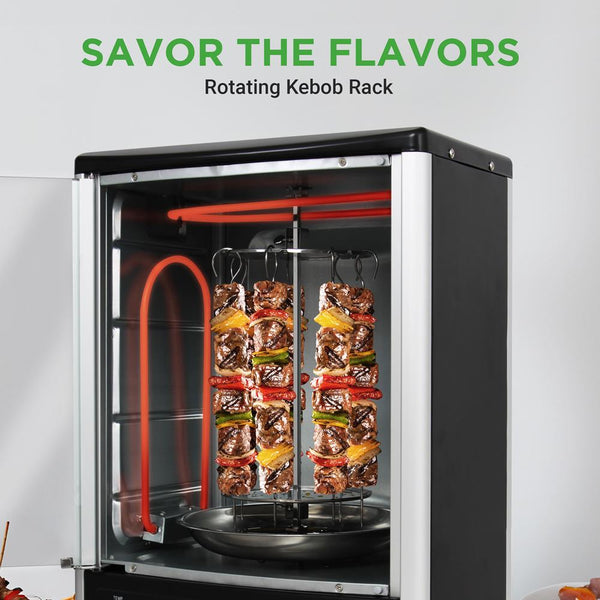 Nutrichef Multi-Function Vertical Oven - Countertop Rotisserie Oven With Bake & Roast Cooking