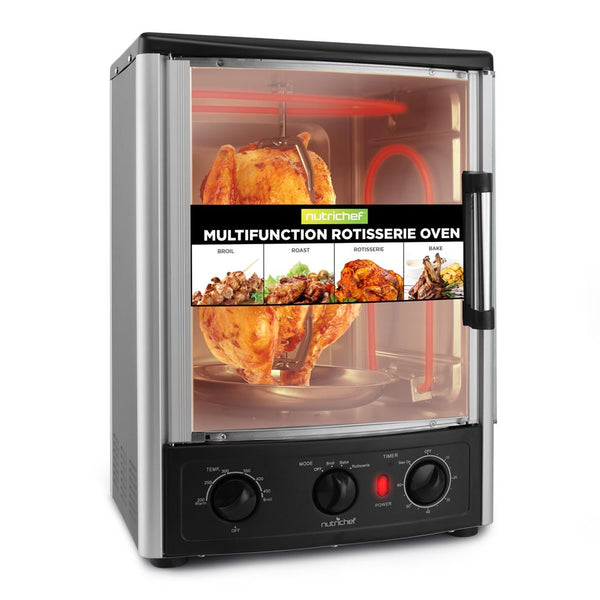 nutrichef Multi-Function Vertical Oven With Bake Rotisserie & Roast Cooking