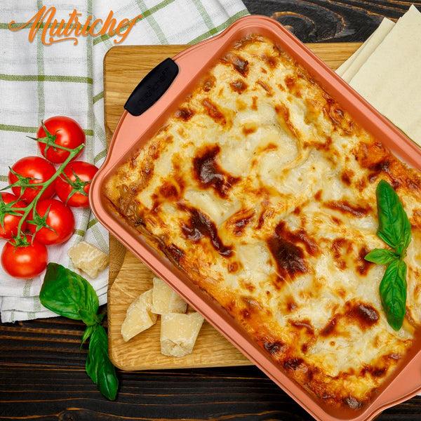 Nutrichef Non-Stick Baking Pan - Flexible Nonstick Carbon Steel Bake Pan With Black Silicone Handles Compatible With Models: Ncsbs54S Ncsbs52S (Copper)