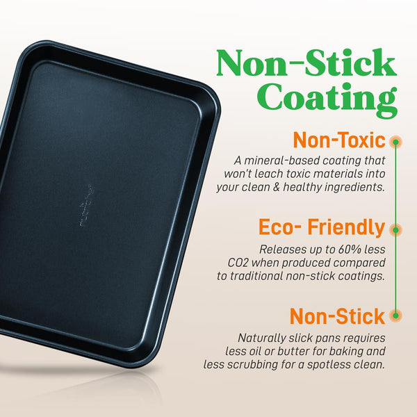 Nutrichef Non-Stick Baking Pans Set Easy Clean Carbon Steel Blue