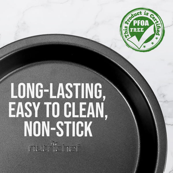 Nutrichef Non-Stick Round Cake Pan - Deluxe Nonstick Gray Coating Inside And Outside Compatible With Model: Ncbs10S (Black)