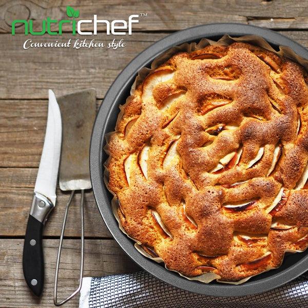 Nutrichef Non-Stick Round Cake Pan - Deluxe Nonstick Gray Coating Inside And Outside Compatible With Model: Ncbs10S (Black)