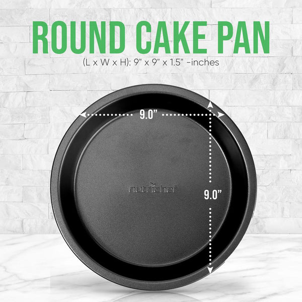 Nutrichef Non-Stick Round Cake Pan - Deluxe Nonstick Gray Coating Inside And Outside Compatible With Model: Ncbs10S (Black)