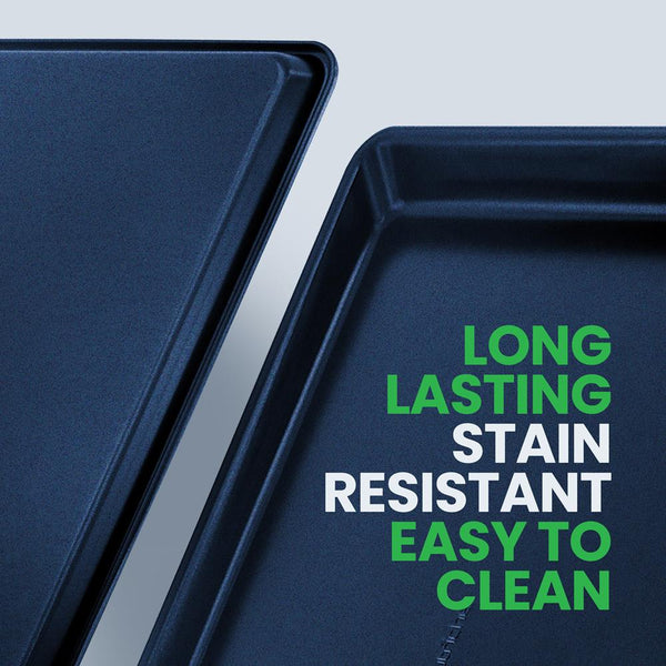 Nutrichef Non-Stick XL Cookie Sheet Easy Clean Carbon Steel Blue Diamond 22"x16"
