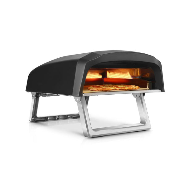 nutrichef Portable Gas Pizza Oven - 12" Pizza in 60s Stainless Steel Easy Setup