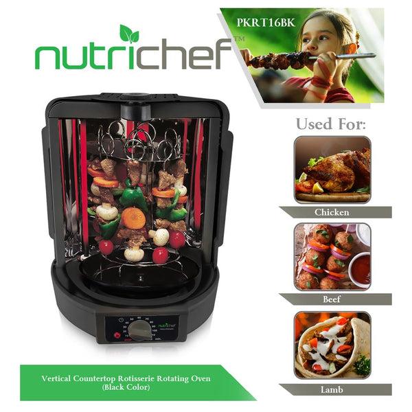 Nutrichef Vertical Countertop Rotisserie Rotating Oven (Black)