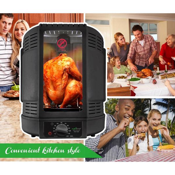 Nutrichef Vertical Countertop Rotisserie Rotating Oven (Black)