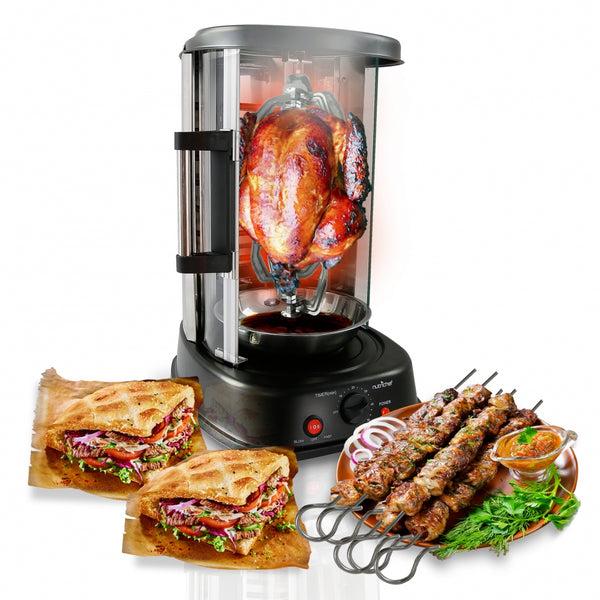 nutrichef Vertical Rotisserie Oven - Rotating Kebob Cooker