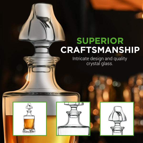 Nutrichef Whiskey Decanter Enhances Taste Crystal Glass 750ml Capacity