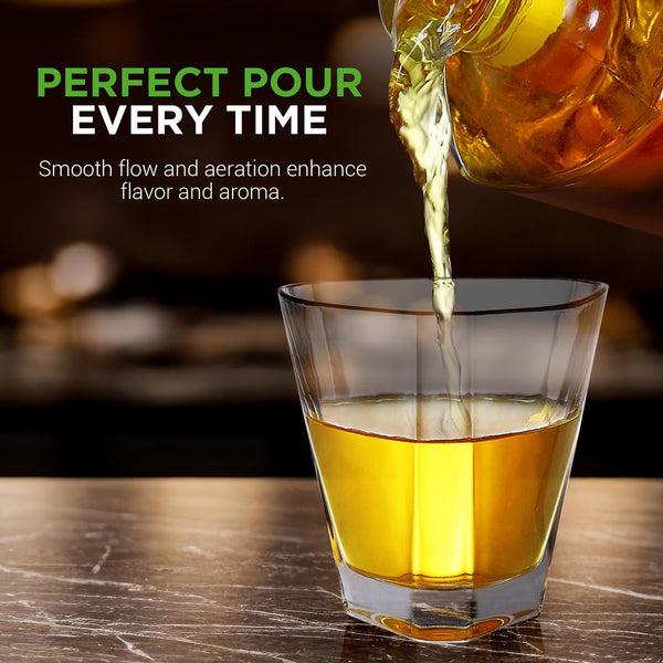 Nutrichef Whiskey Decanter Enhances Taste Crystal Glass 850ml