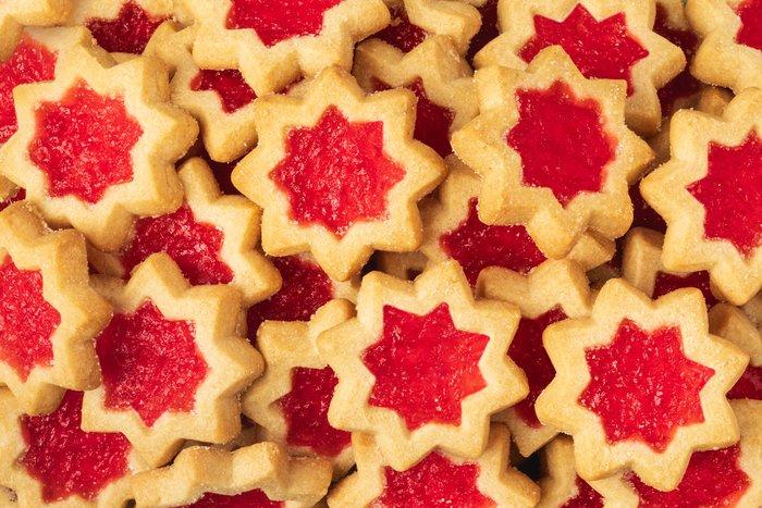 Nuts Cherry Snowflake Cookie