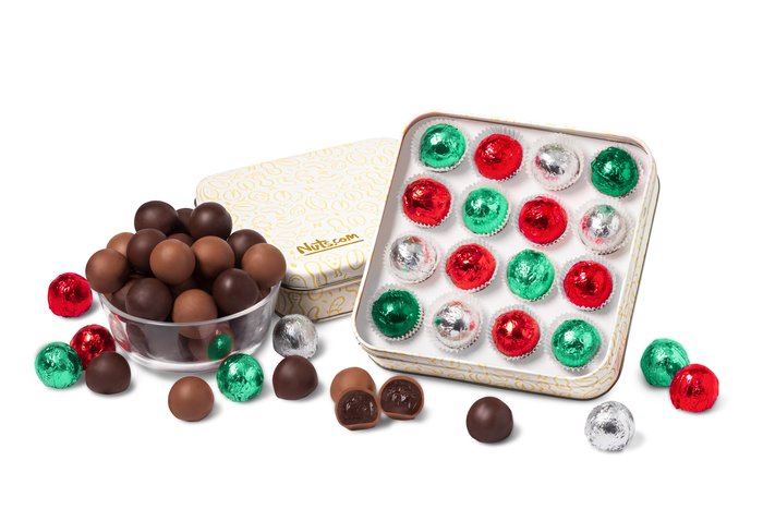 nuts Christmas Chocolate Truffle Tin