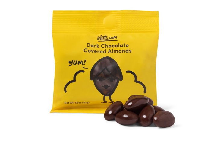 nuts Dark Chocolate Covered Almonds - Single Serve