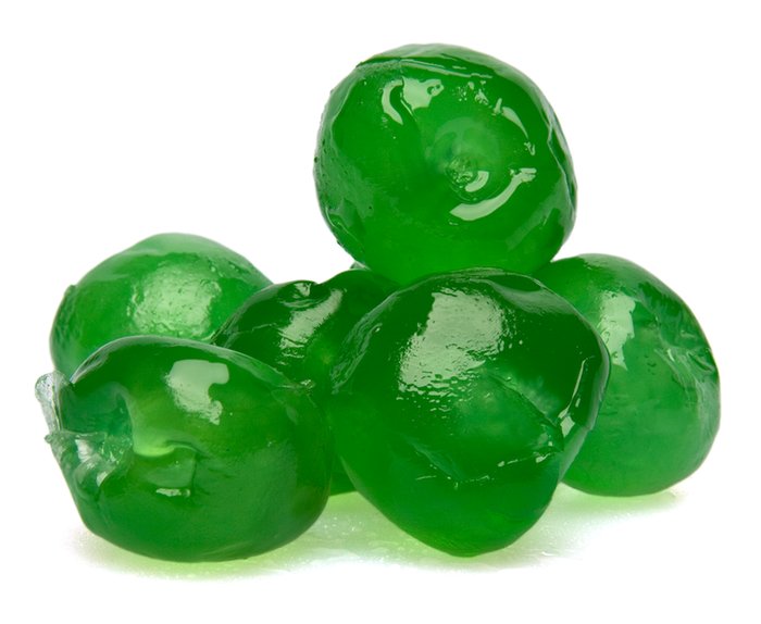 nuts Glazed Green Cherries