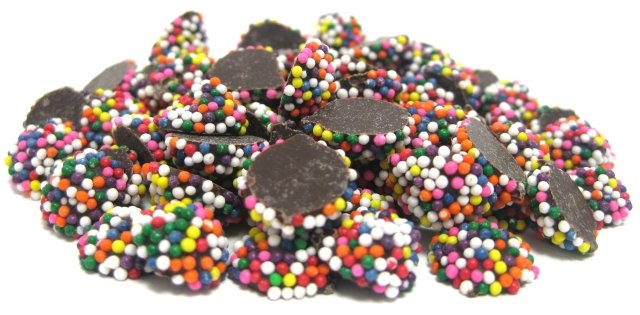 nuts Mini Dark Chocolate Nonpareils (Rainbow)