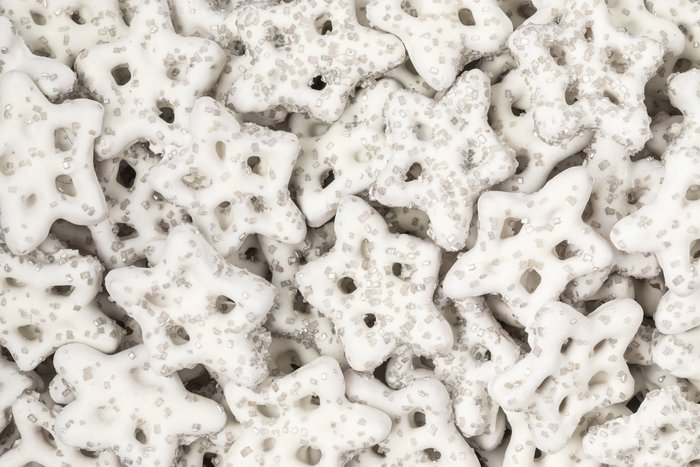 Nuts Yogurt Snowflake Pretzels