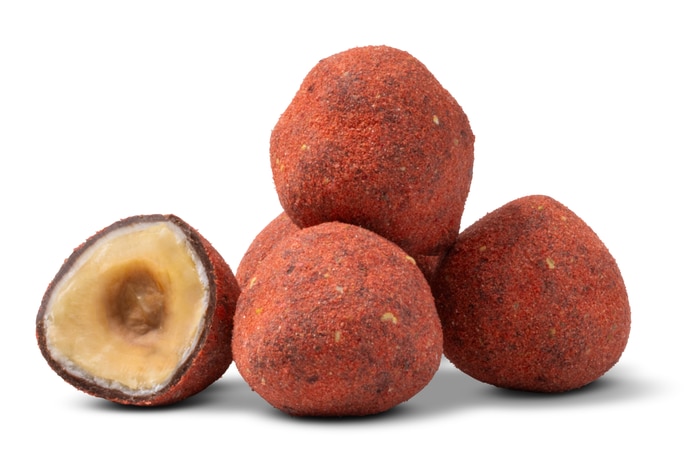 Nuts Strawberry Dusted Dark Chocolate Covered Hazelnuts