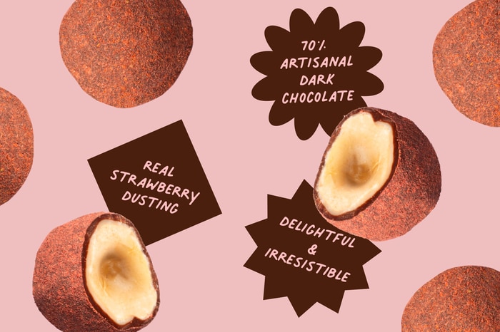 Nuts Strawberry Dusted Dark Chocolate Covered Hazelnuts