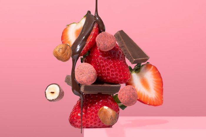 Nuts Strawberry Dusted Dark Chocolate Covered Hazelnuts