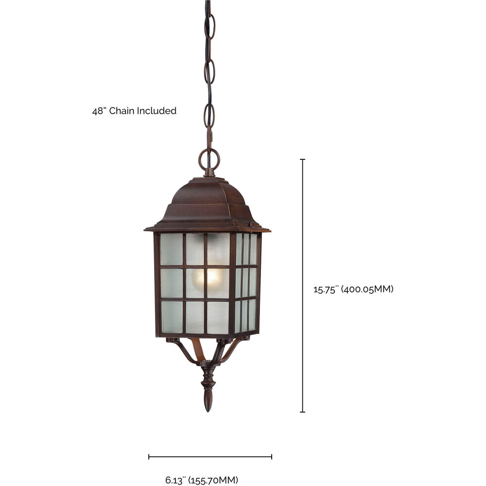 Nuvo Lighting Adams 1 Light 6 Inch Rustic Bronze Outdoor Hanging Lantern