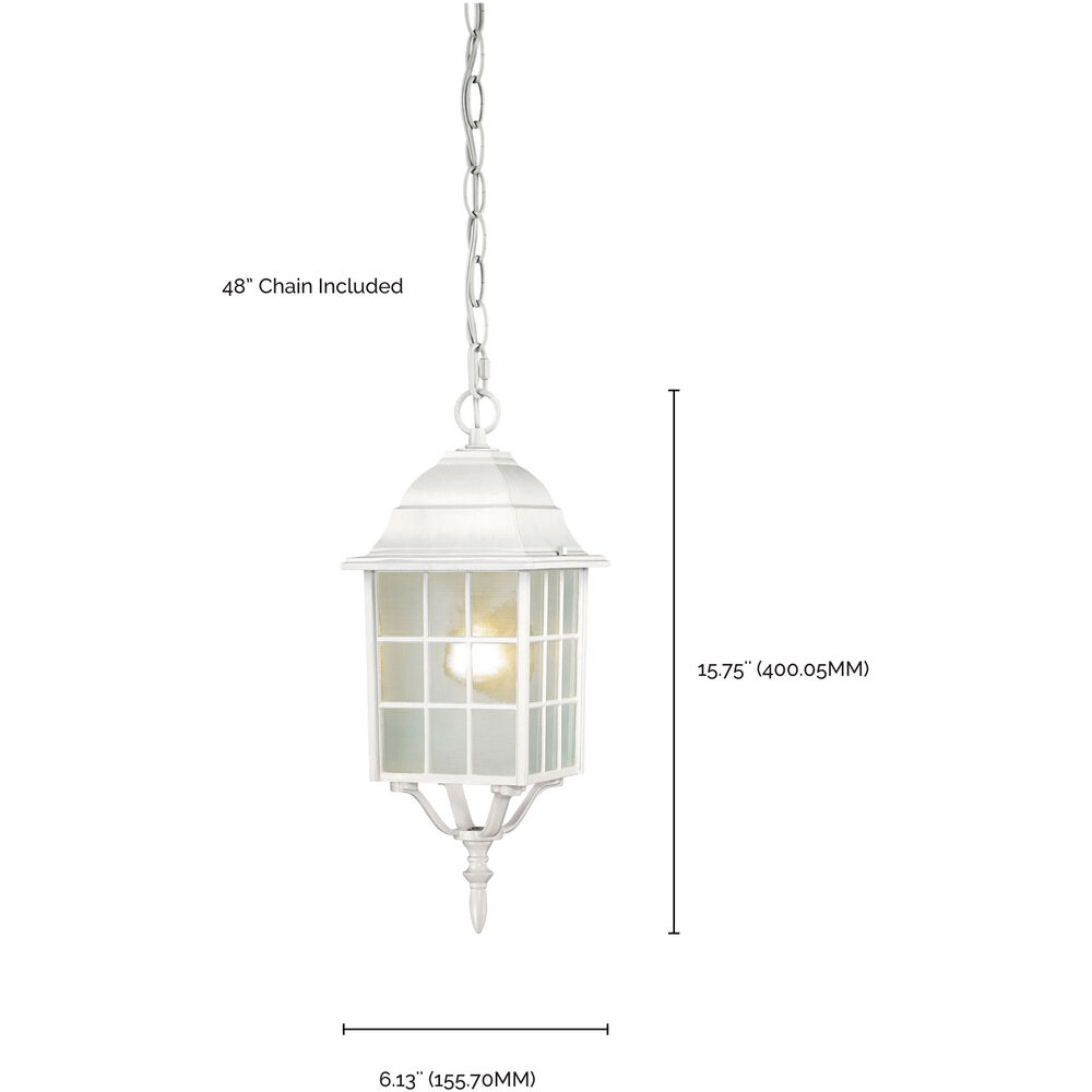 Nuvo Lighting Adams 1 Light 6 Inch White Outdoor Hanging Lantern
