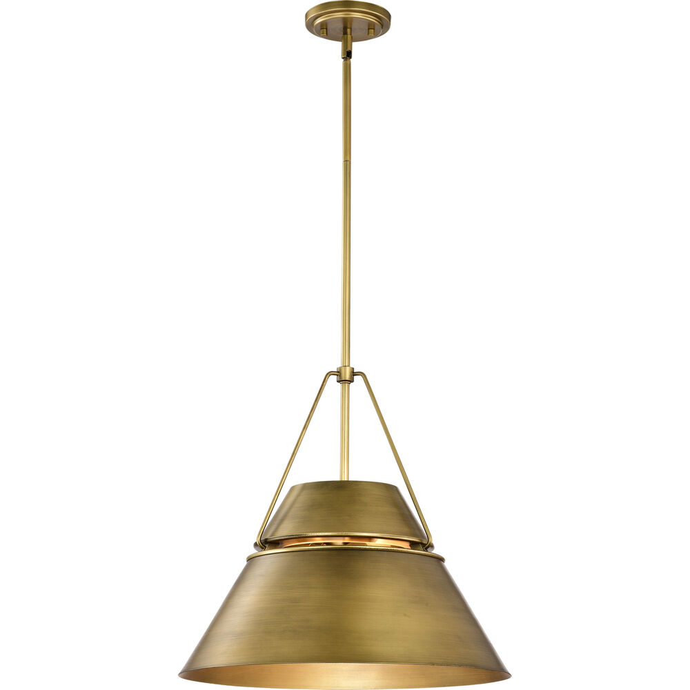 Nuvo Lighting Adina 3 Light 18 Inch Natural Brass Pendant Ceiling Light