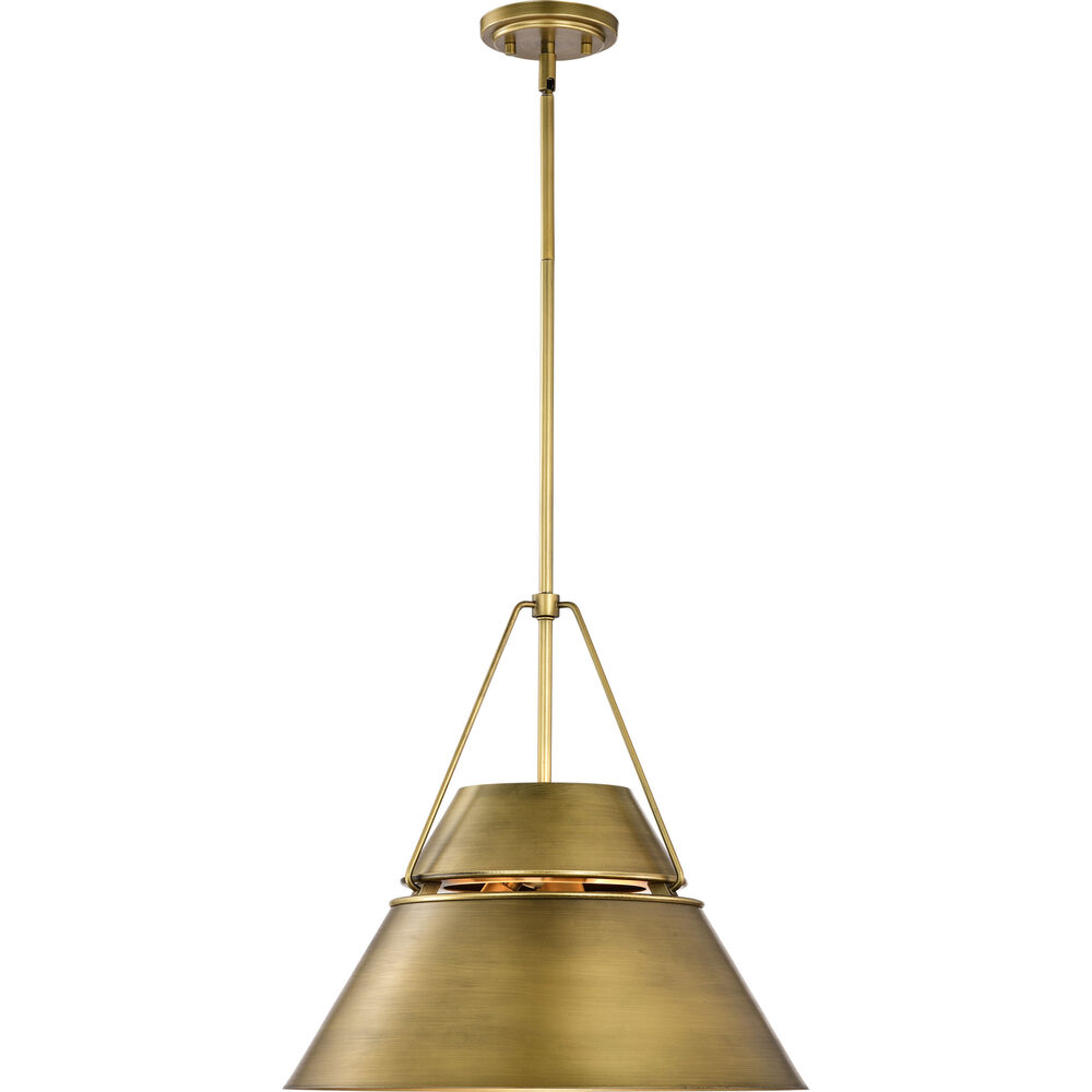 Nuvo Lighting Adina 3 Light 18 Inch Natural Brass Pendant Ceiling Light
