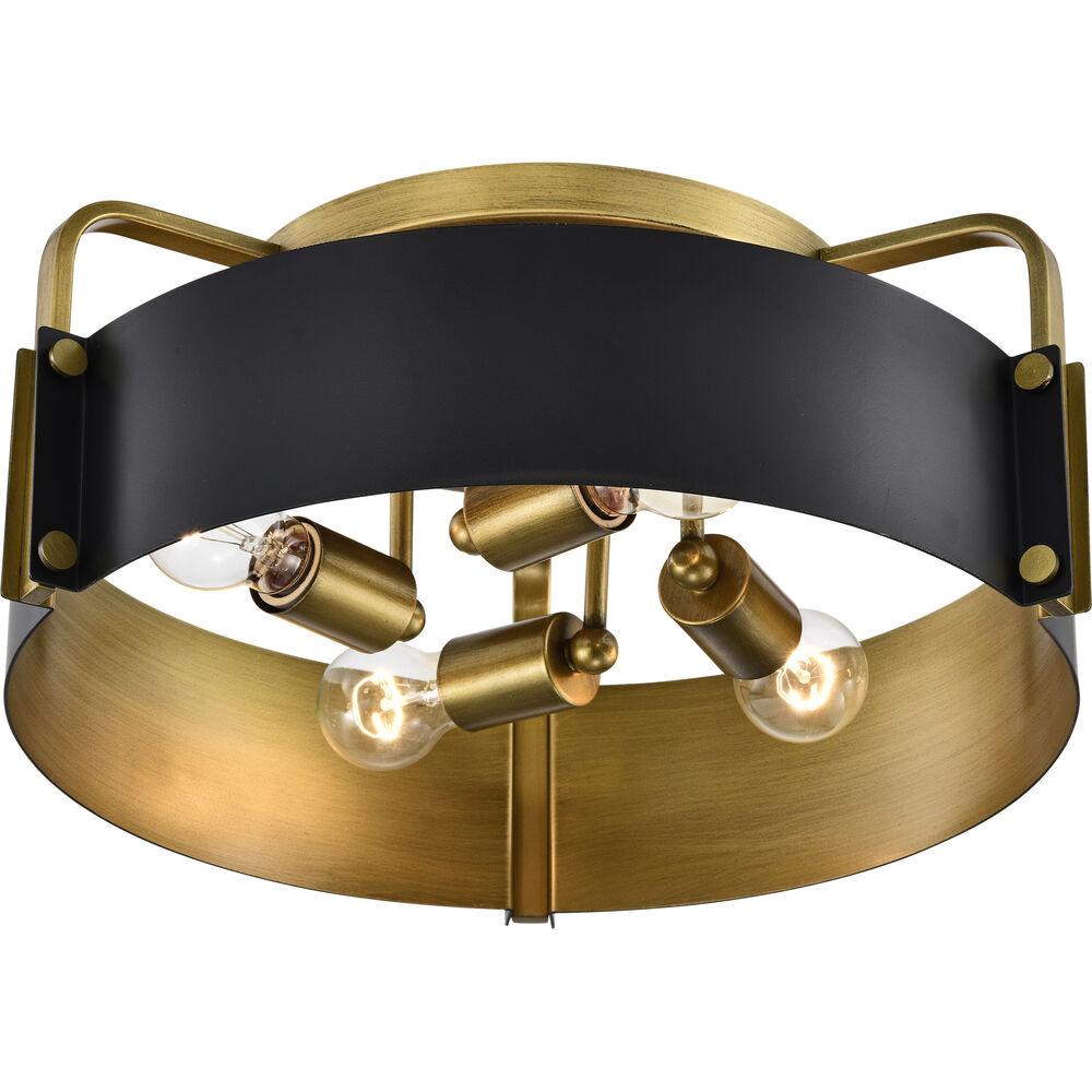 Nuvo Lighting Altos 4 Light 18 Inch Matte Black Semi Flush Mount Ceiling Light