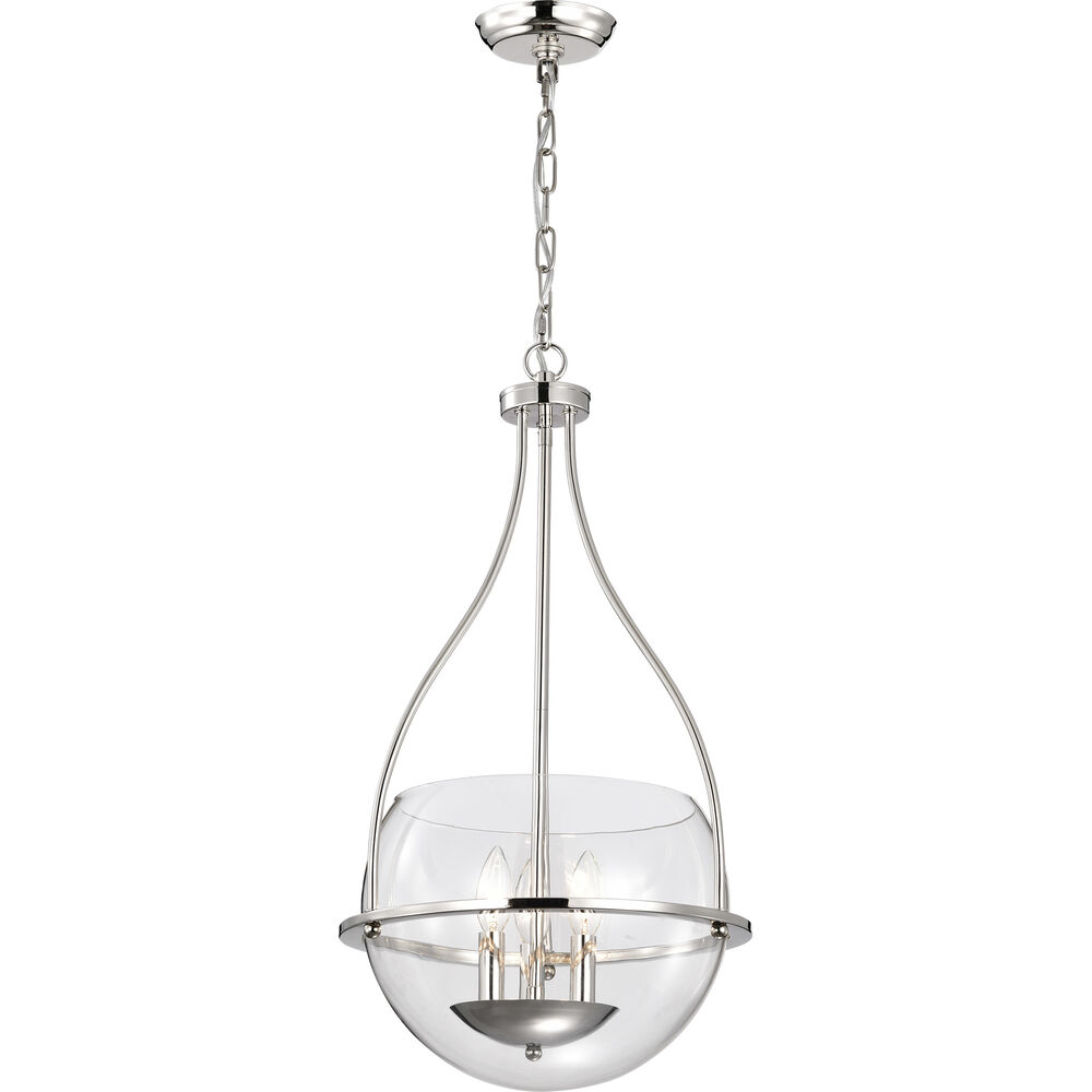 Nuvo Lighting Amado 3 Light 14 Inch Polished Nickel Pendant Ceiling Light