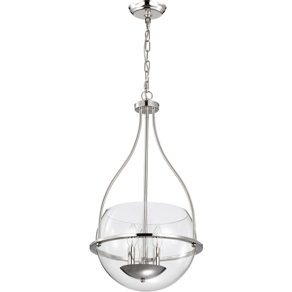 Nuvo Lighting Amado 3 Light 14 Inch Polished Nickel Pendant Ceiling Light