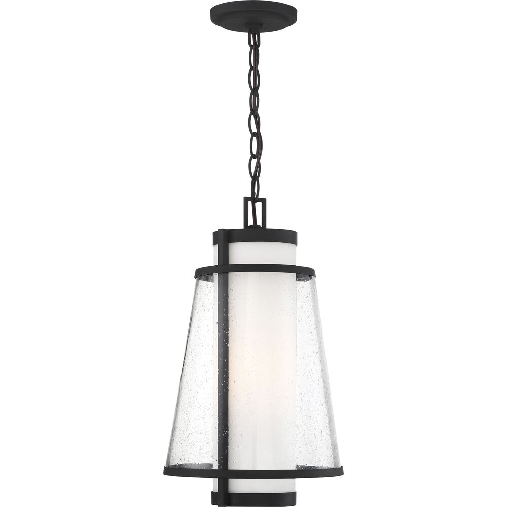Nuvo Lighting Anau 1 Light 10.5 Inch Matte Black And Glass Outdoor Hanging Lantern