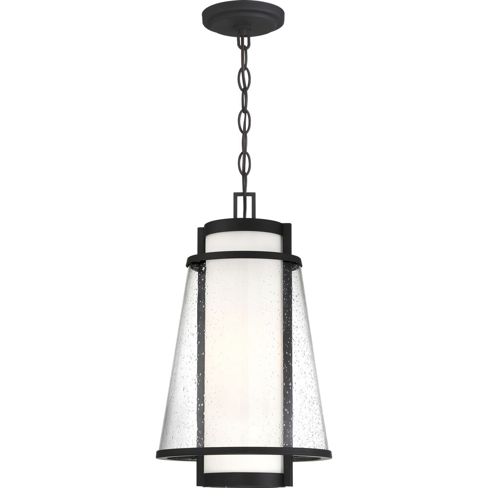 Nuvo Lighting Anau 1 Light 10.5 Inch Matte Black And Glass Outdoor Hanging Lantern