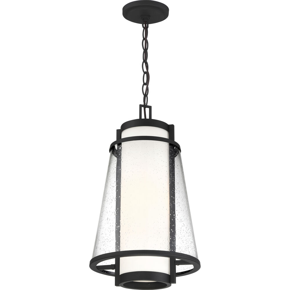 Nuvo Lighting Anau 1 Light 10.5 Inch Matte Black And Glass Outdoor Hanging Lantern
