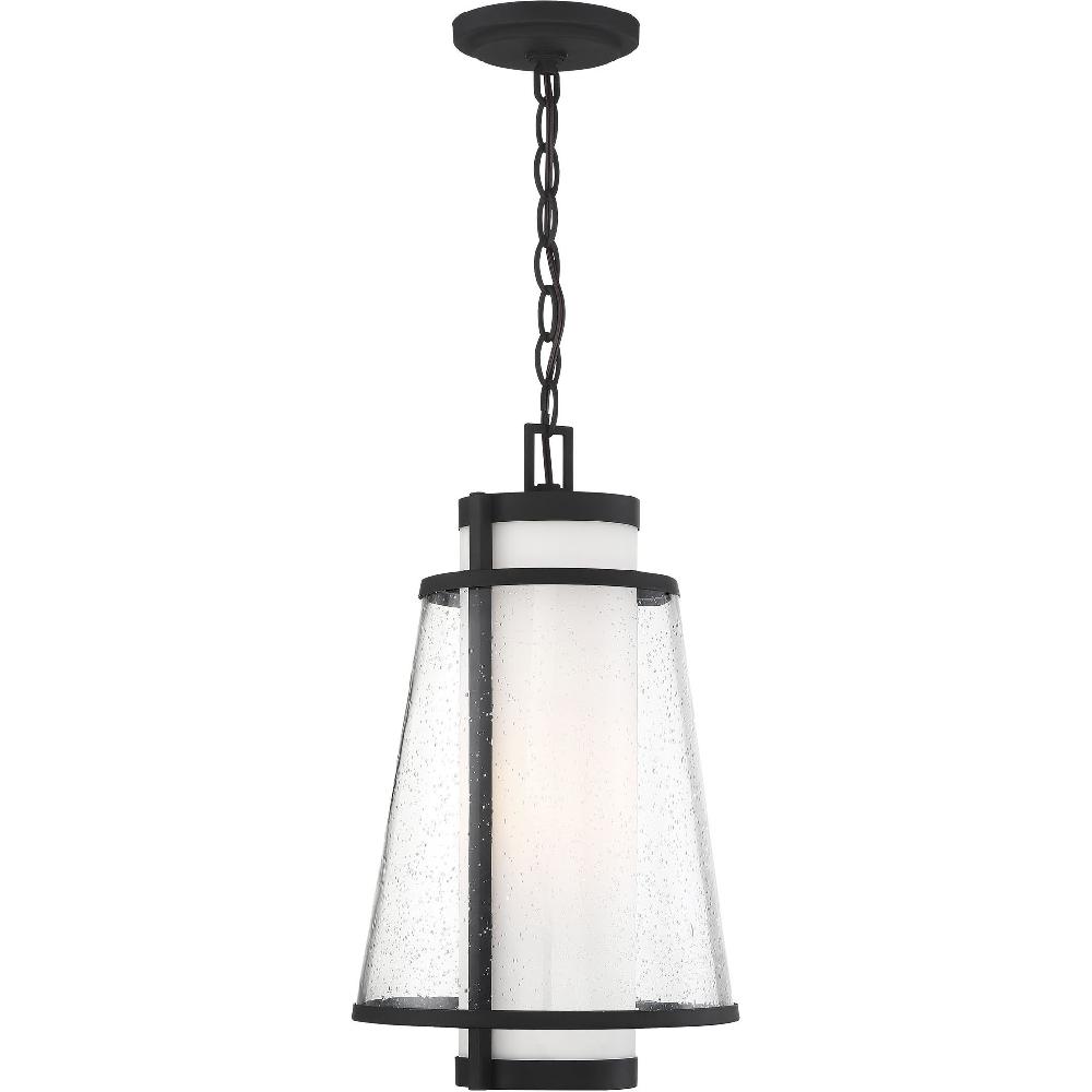nuvo lighting Anau 1 Light 10.5 inch Matte Black and Glass Outdoor Hanging Lantern