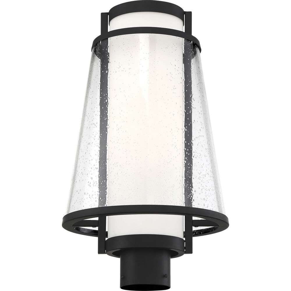 Nuvo Lighting Anau 1 Light 18.38 Inch Matte Black And Glass Outdoor Post Lantern
