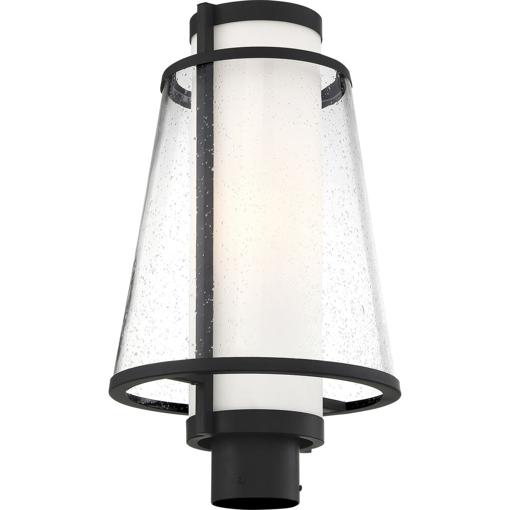 Nuvo Lighting Anau 1 Light 18.38 Inch Matte Black And Glass Outdoor Post Lantern