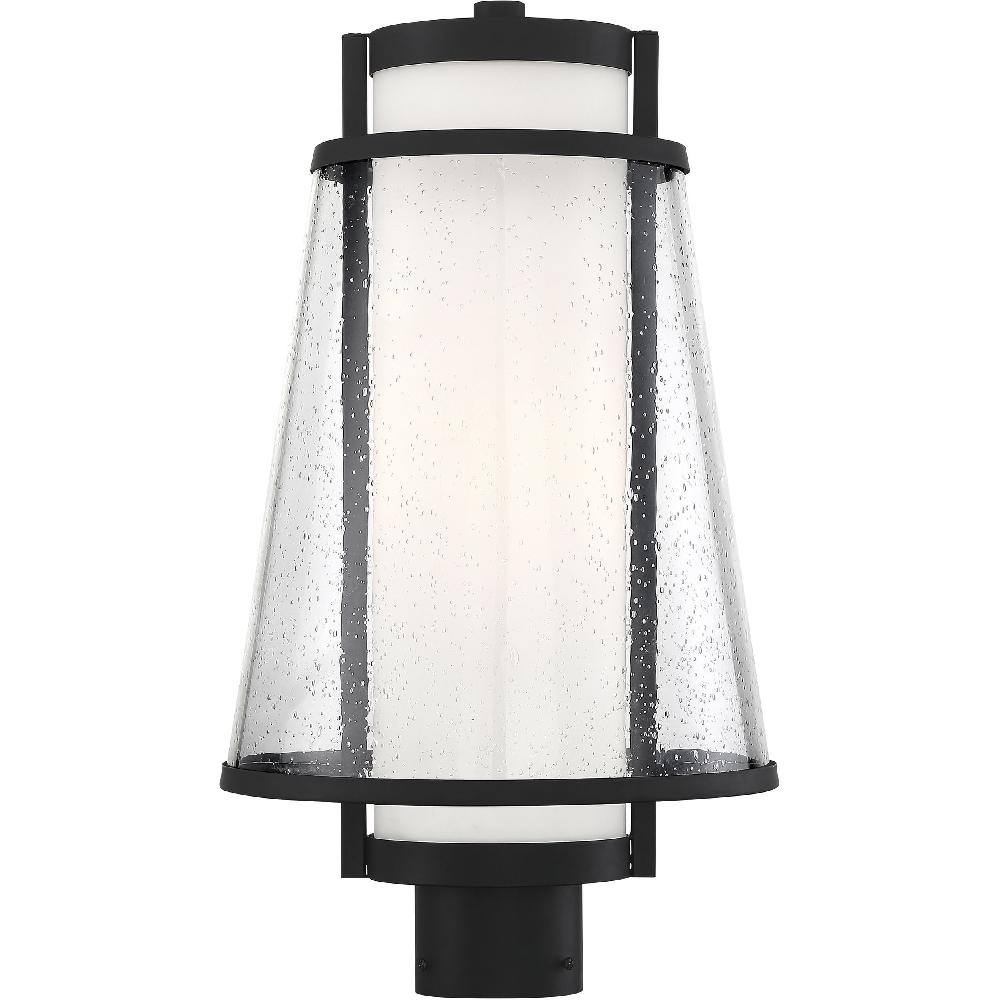 nuvo lighting Anau 1 Light 18.38 inch Matte Black and Glass Outdoor Post Lantern