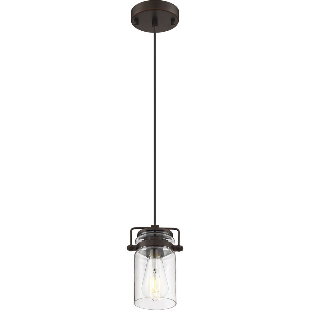 Nuvo Lighting Antebellum 1 Light 5 Inch Mahogany Bronze And Clear Mini Pendant Ceiling Light