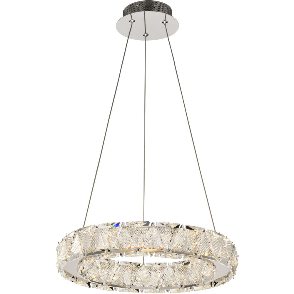 Nuvo Lighting Asher LED 15.75 Inch Polished Nickel Pendant Ceiling Light