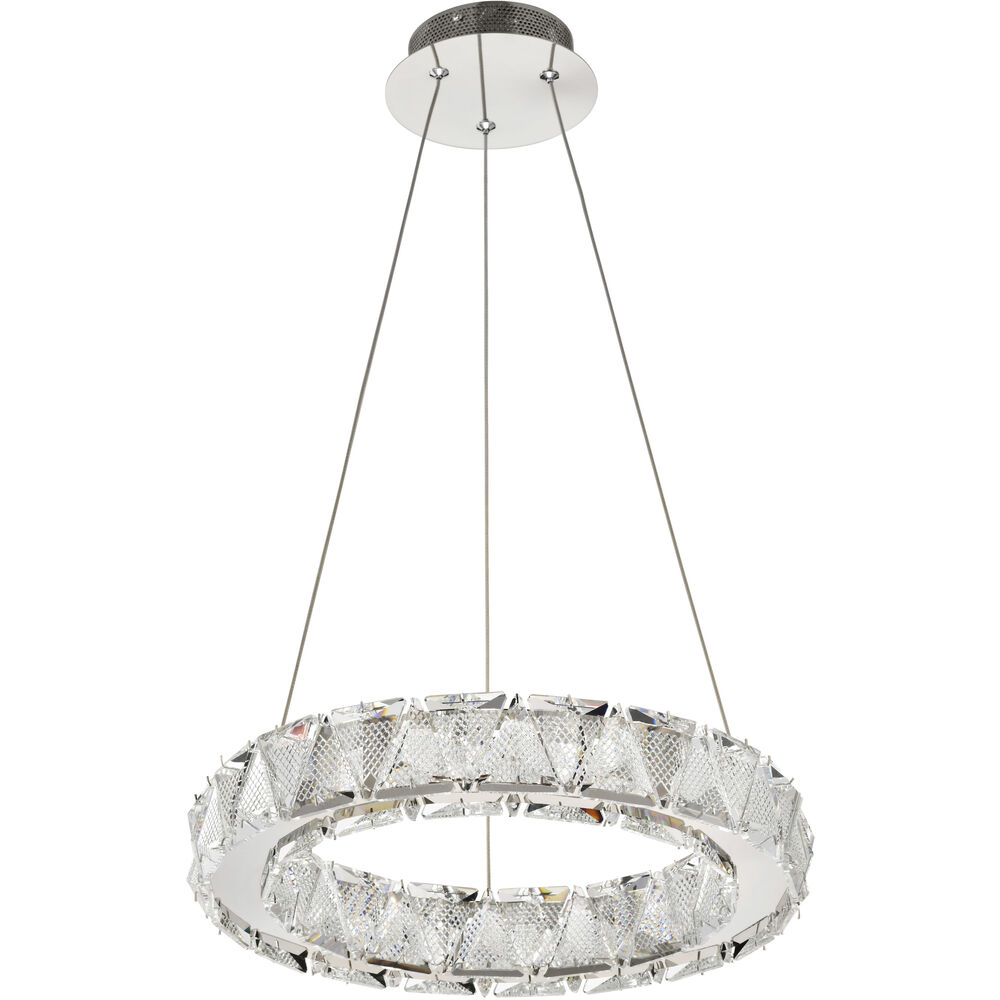 Nuvo Lighting Asher LED 15.75 Inch Polished Nickel Pendant Ceiling Light