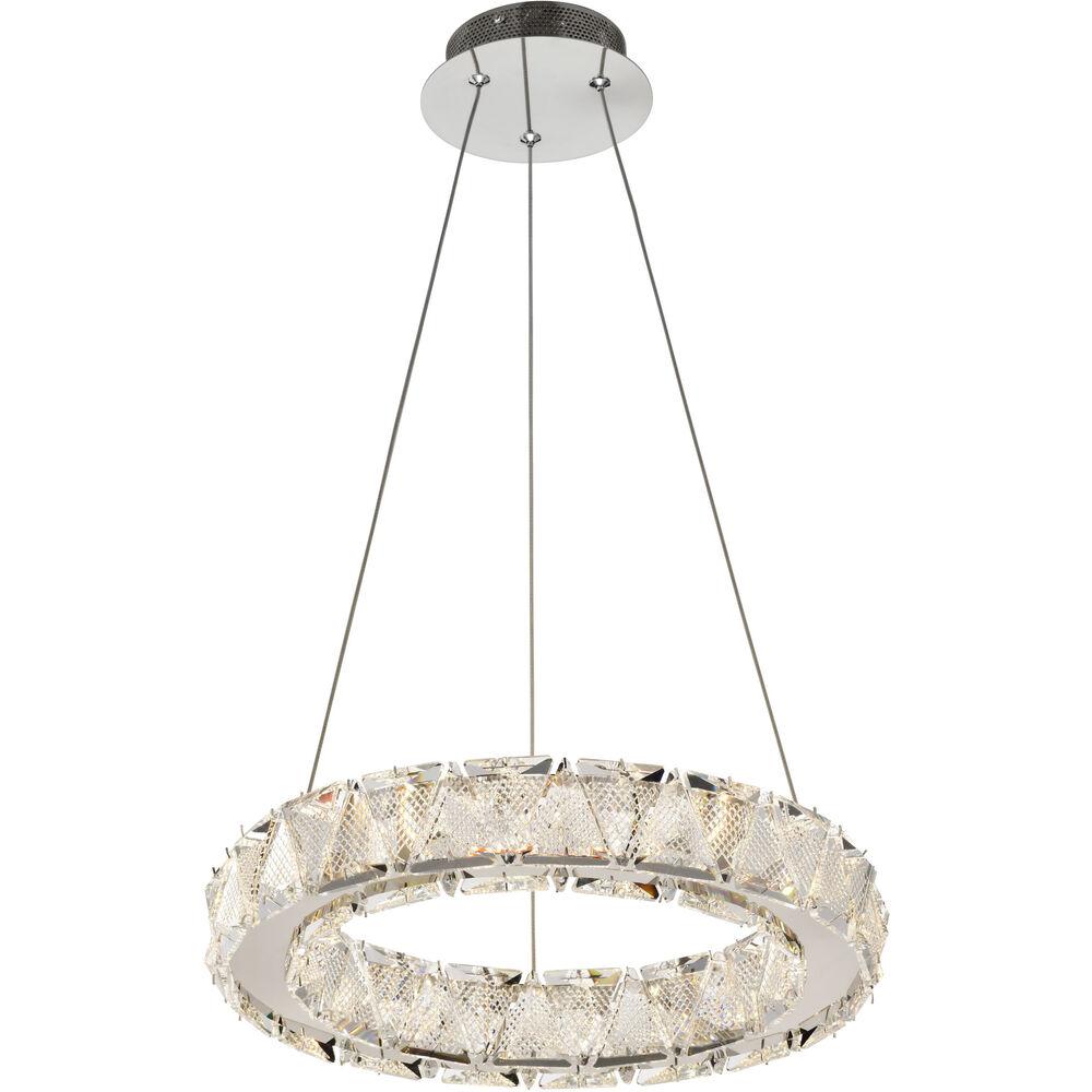 Nuvo Lighting Asher LED 15.75 Inch Polished Nickel Pendant Ceiling Light