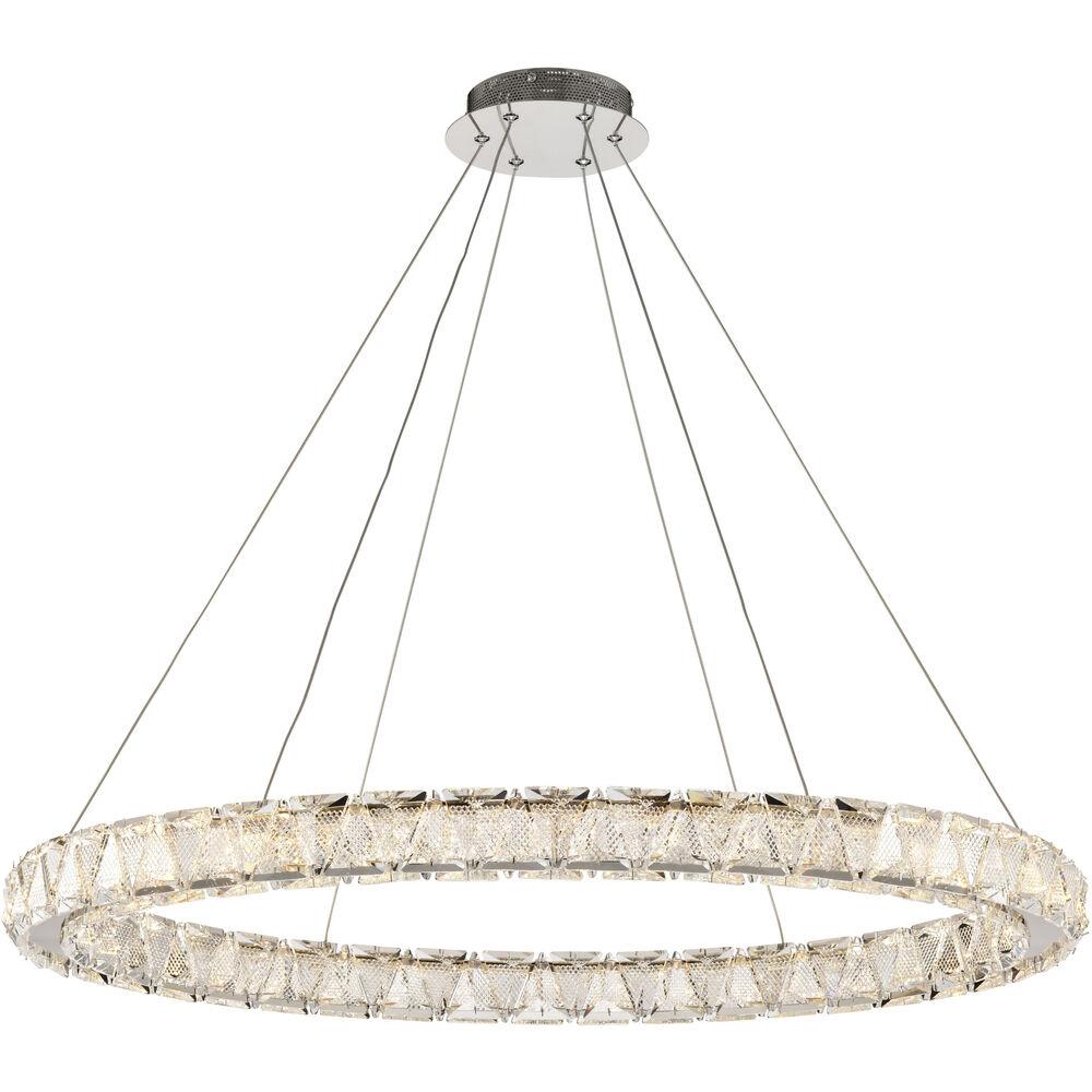 Nuvo Lighting Asher LED 35.5 Inch Polished Nickel Pendant Ceiling Light