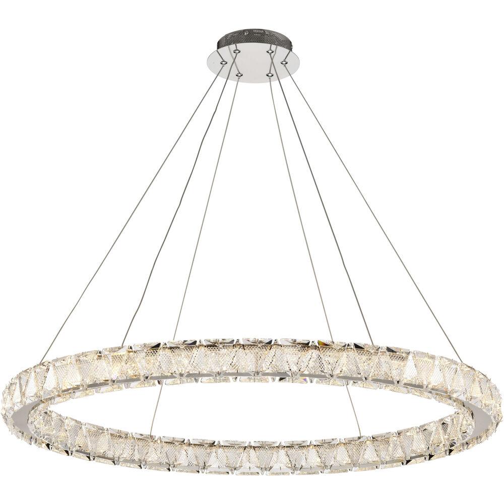 Nuvo Lighting Asher LED 35.5 Inch Polished Nickel Pendant Ceiling Light
