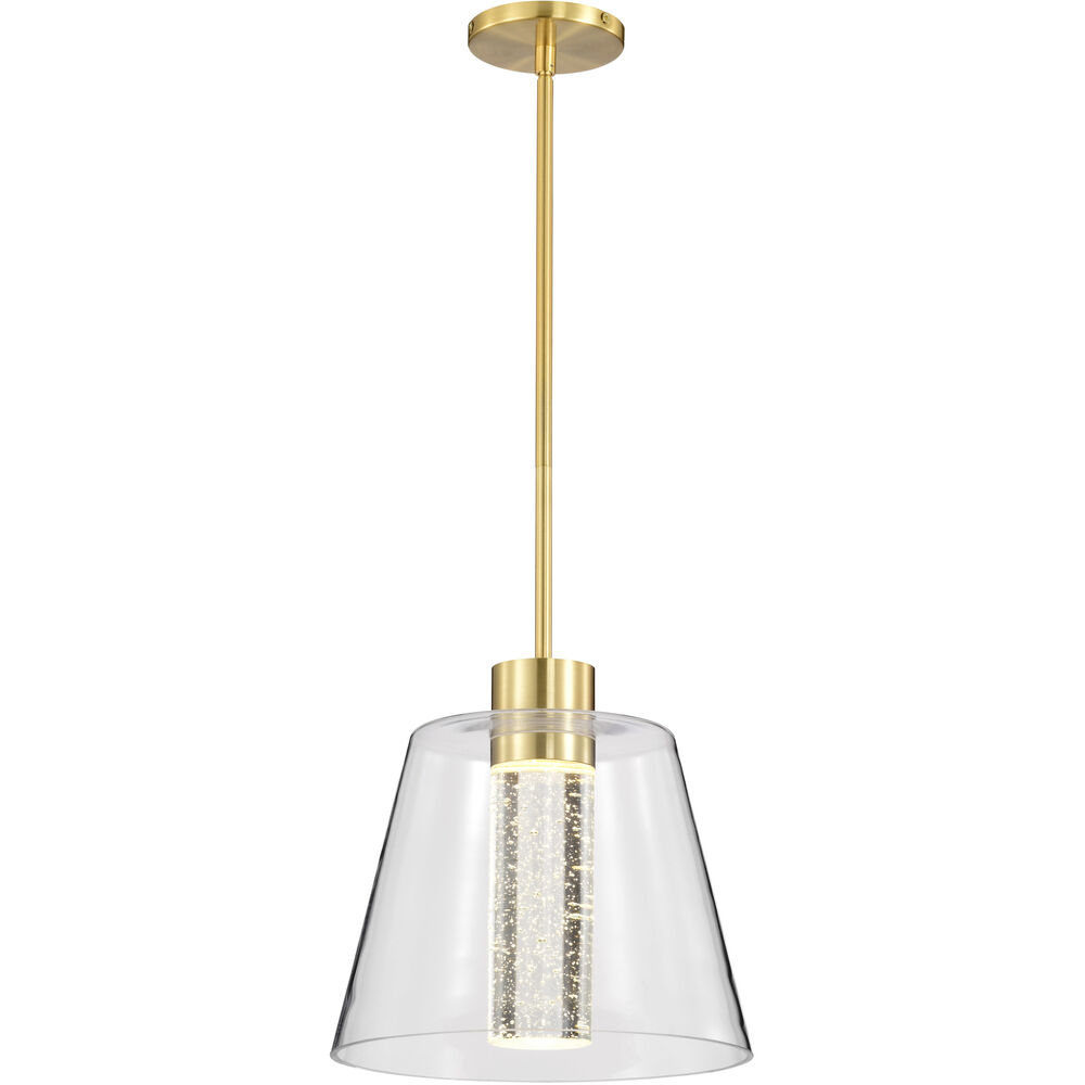 Nuvo Lighting Aura LED 12 Inch Brushed Brass Pendant Ceiling Light